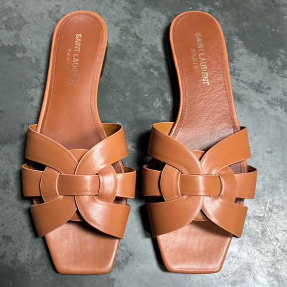 Saint Laurent Tribute Mules in Smooth Leather - Picture 3 of 11